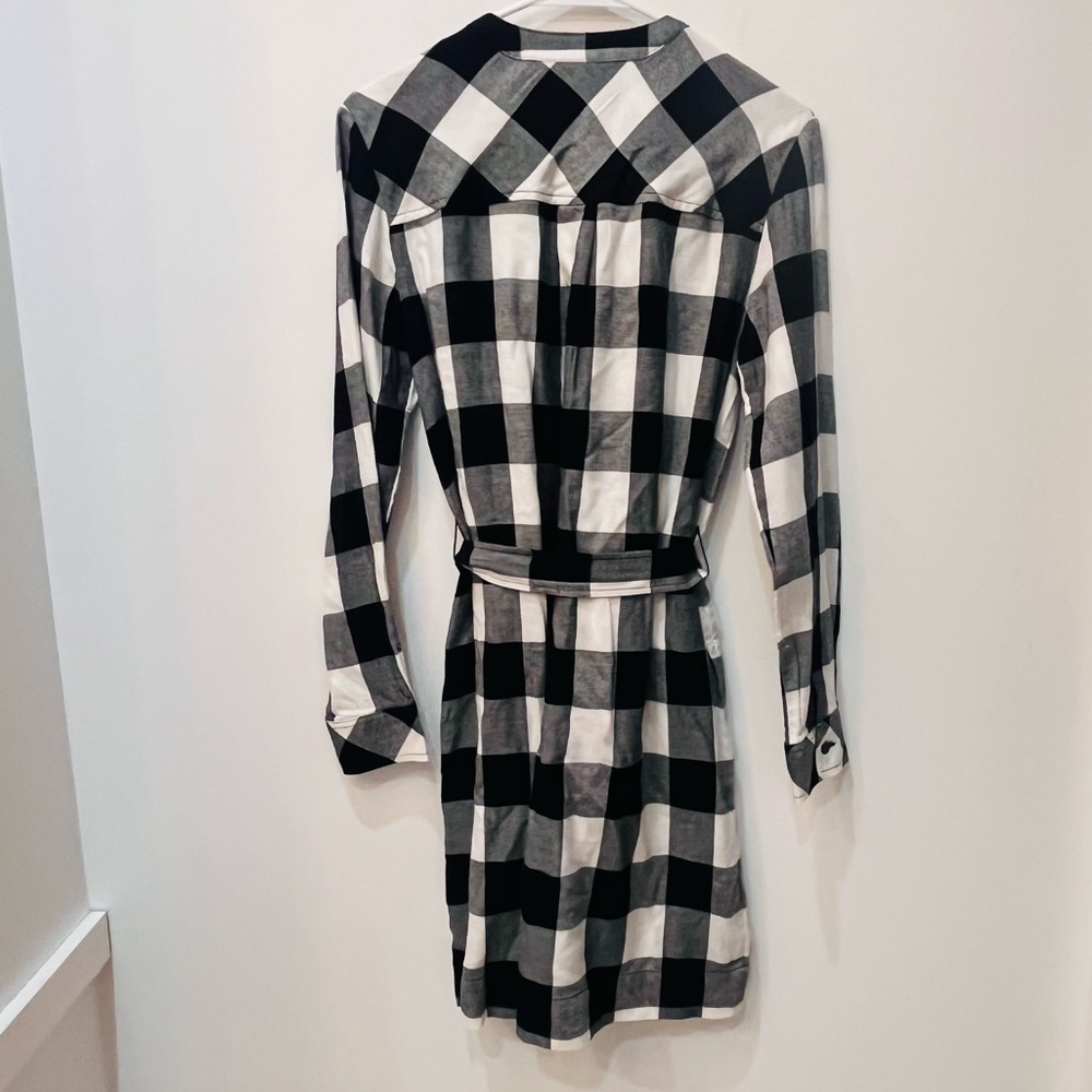NWT Gap Checkered shirtdress black white size small - Picture 3 of 6